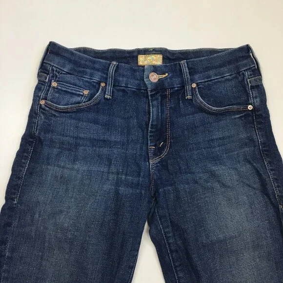 MOTHER Girl Crush Wash The Looker Ankle Fray Hem 5 Pocket Logo Hardware Jeans - Picture 6 of 16